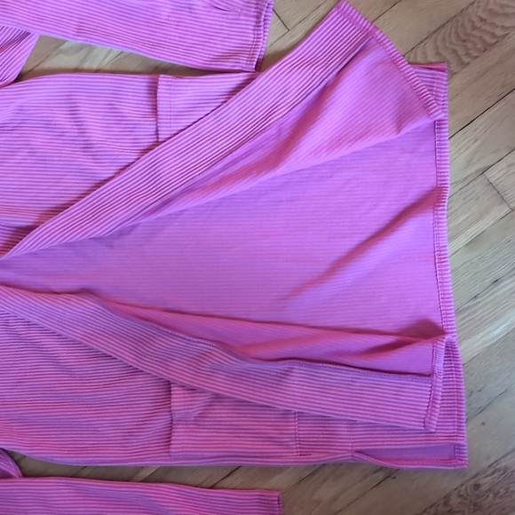 Blakely Thumb hole Ribbed Cardigan Pink One Size - Picture 3 of 6